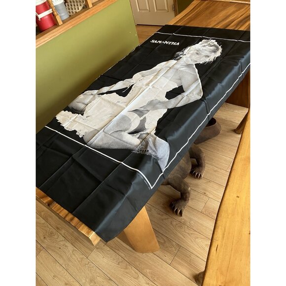 Vintage Black Flag/Banner Silk Wall Tapestry - Samantha Fox - Picture 2 of 10